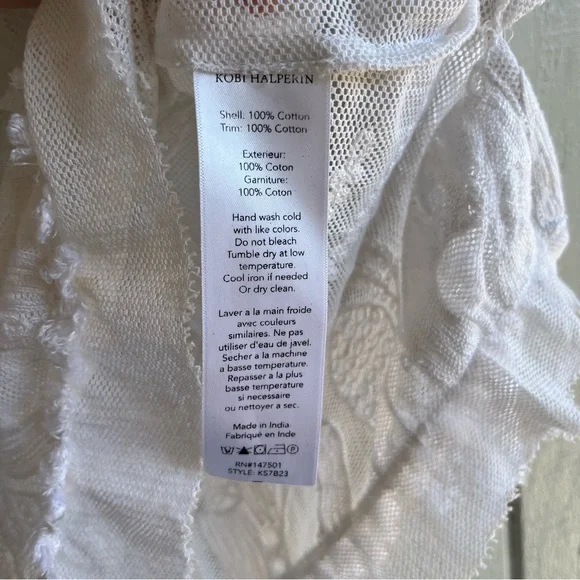 Kobi Halperin Sheer Lace Embroidered Tunic — Ivory (Size S) - Picture 8 of 8
